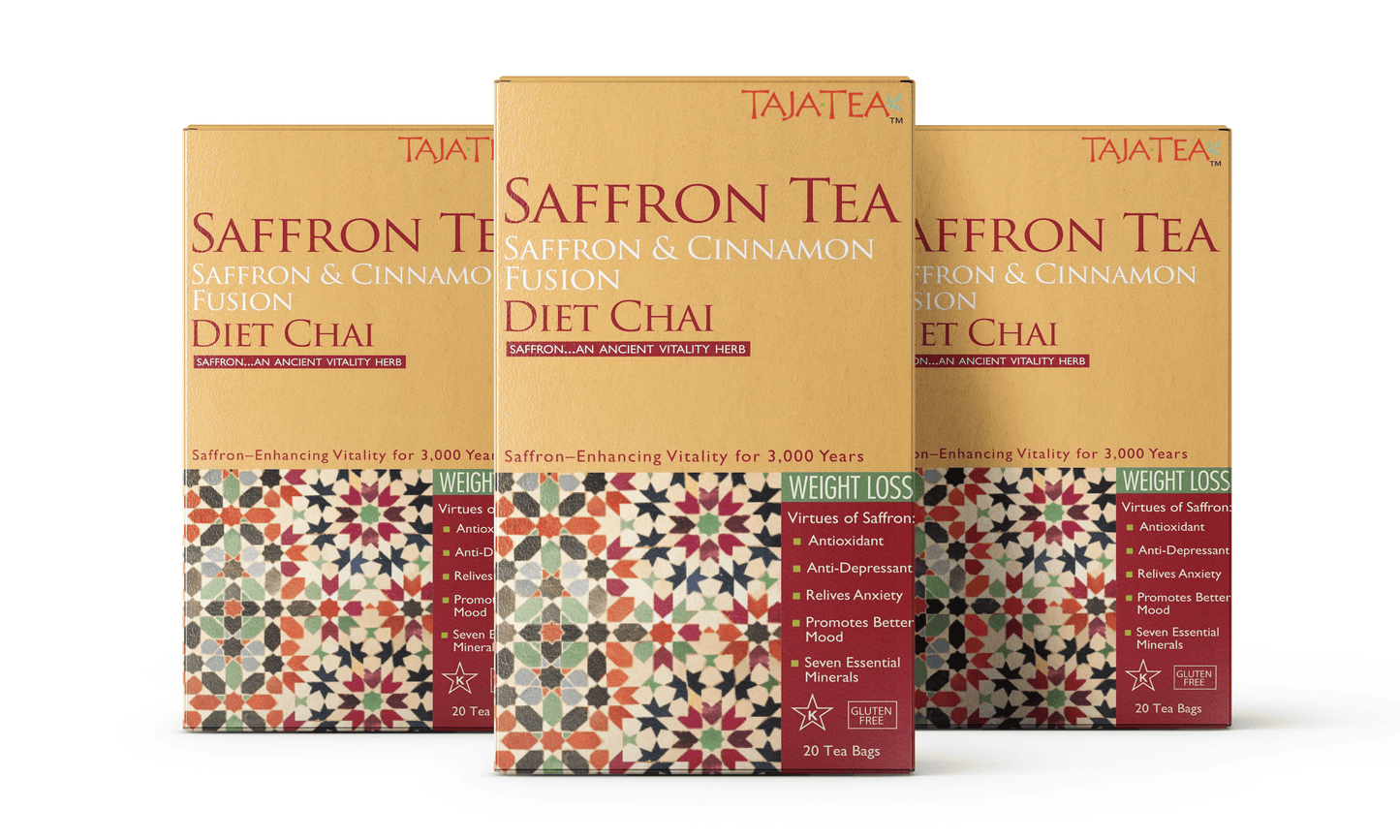 Saffron & Cinnamon Fusion Diet Chai [Pack of 3]