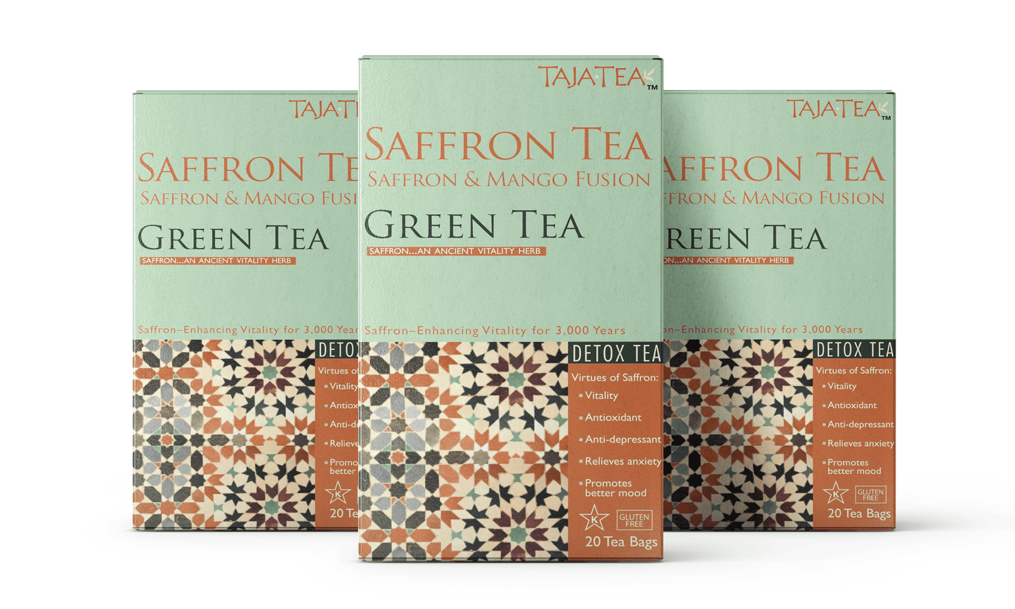 Saffron & Mango Fusion Green Tea [Pack of 3]