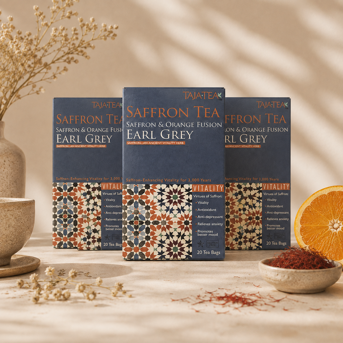 Saffron & Orange Fusion Earl Grey [Pack of 3]