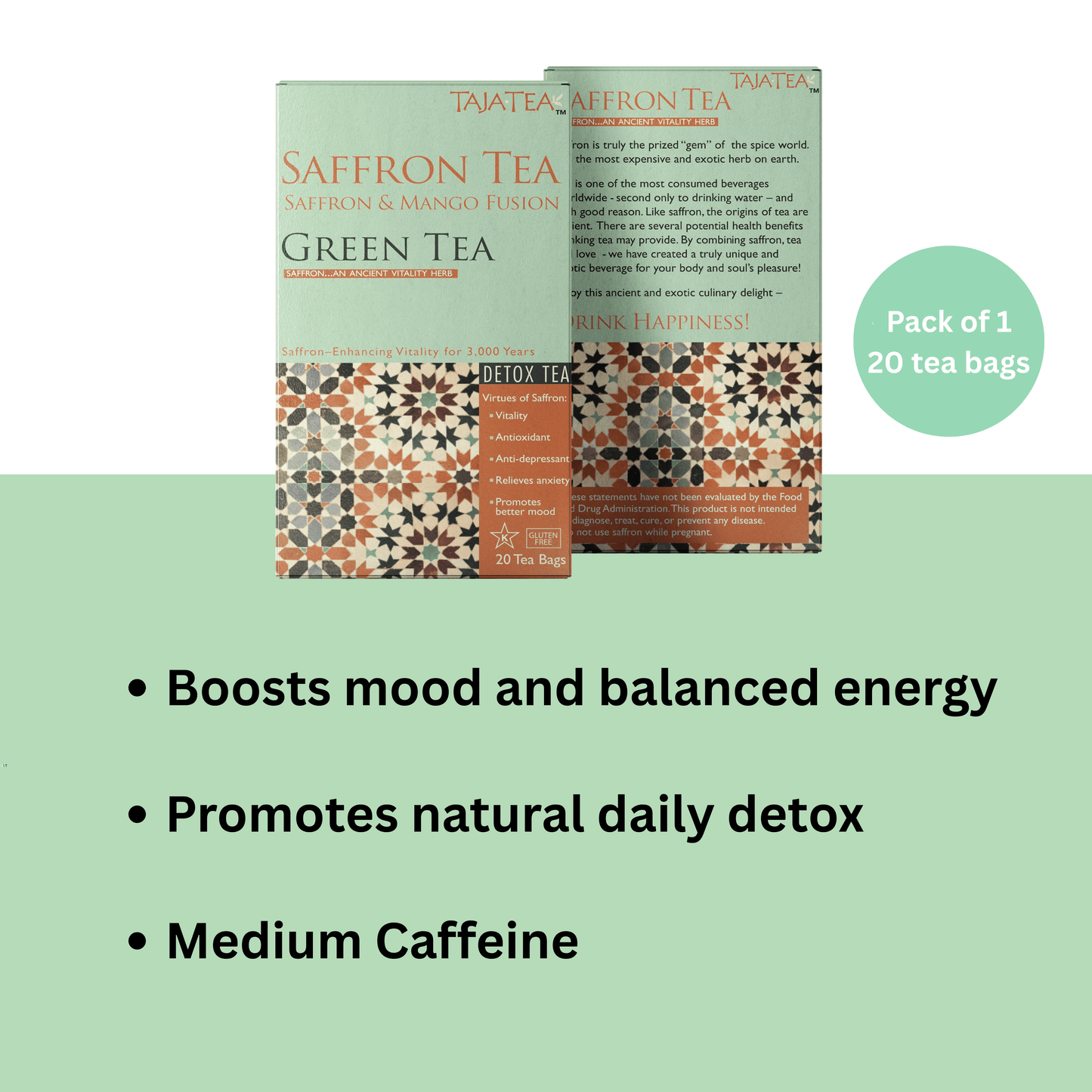 Saffron & Mango Fusion Green Tea[Pack of 1]