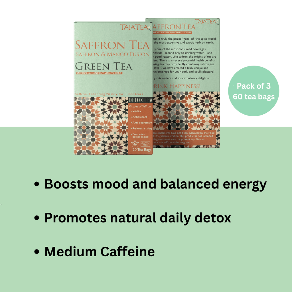 Saffron & Mango Fusion Green Tea [Pack of 3]