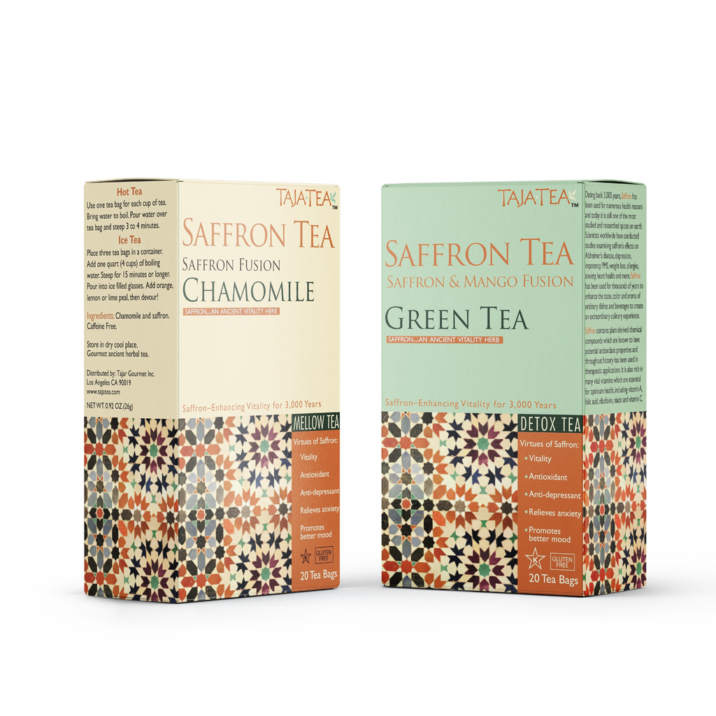 TAJA TEA DUO - Chamomile + Green Tea, 6 Box Variety Pack
