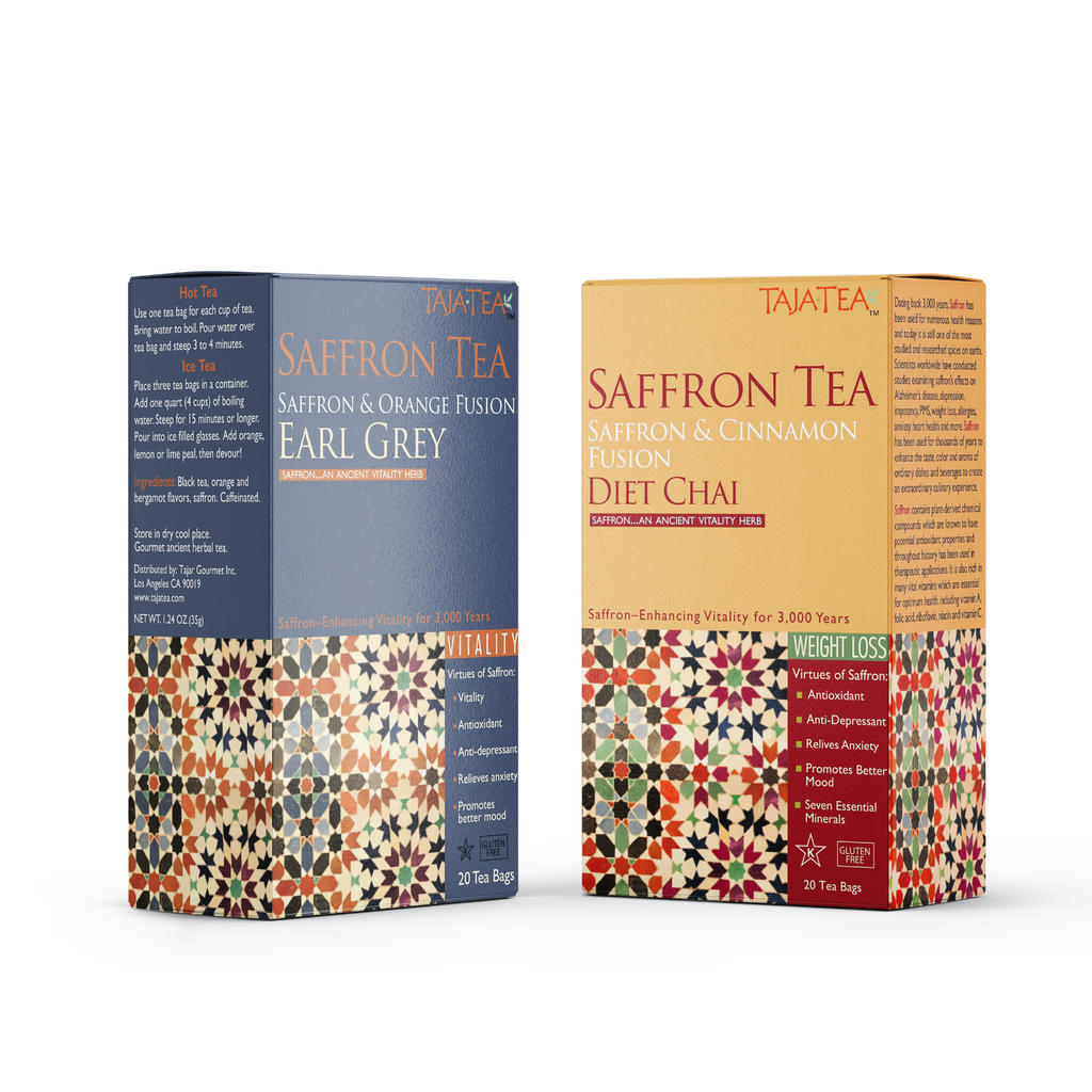 TAJA TEA DUO – Earl Grey + Diet Chai, 6 Box Variety Pack