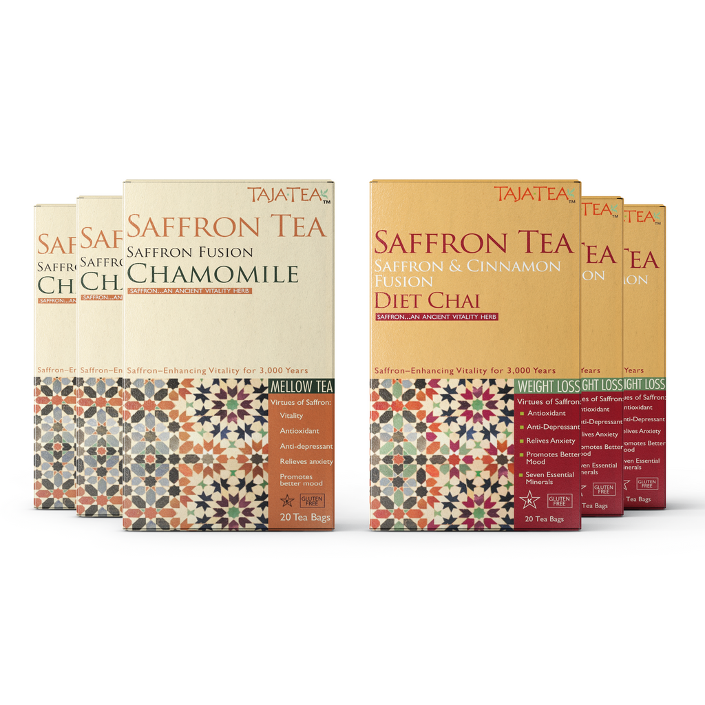 TAJA TEA DUO - Diet Chai + Chamomile, 6 Box Variety Pack