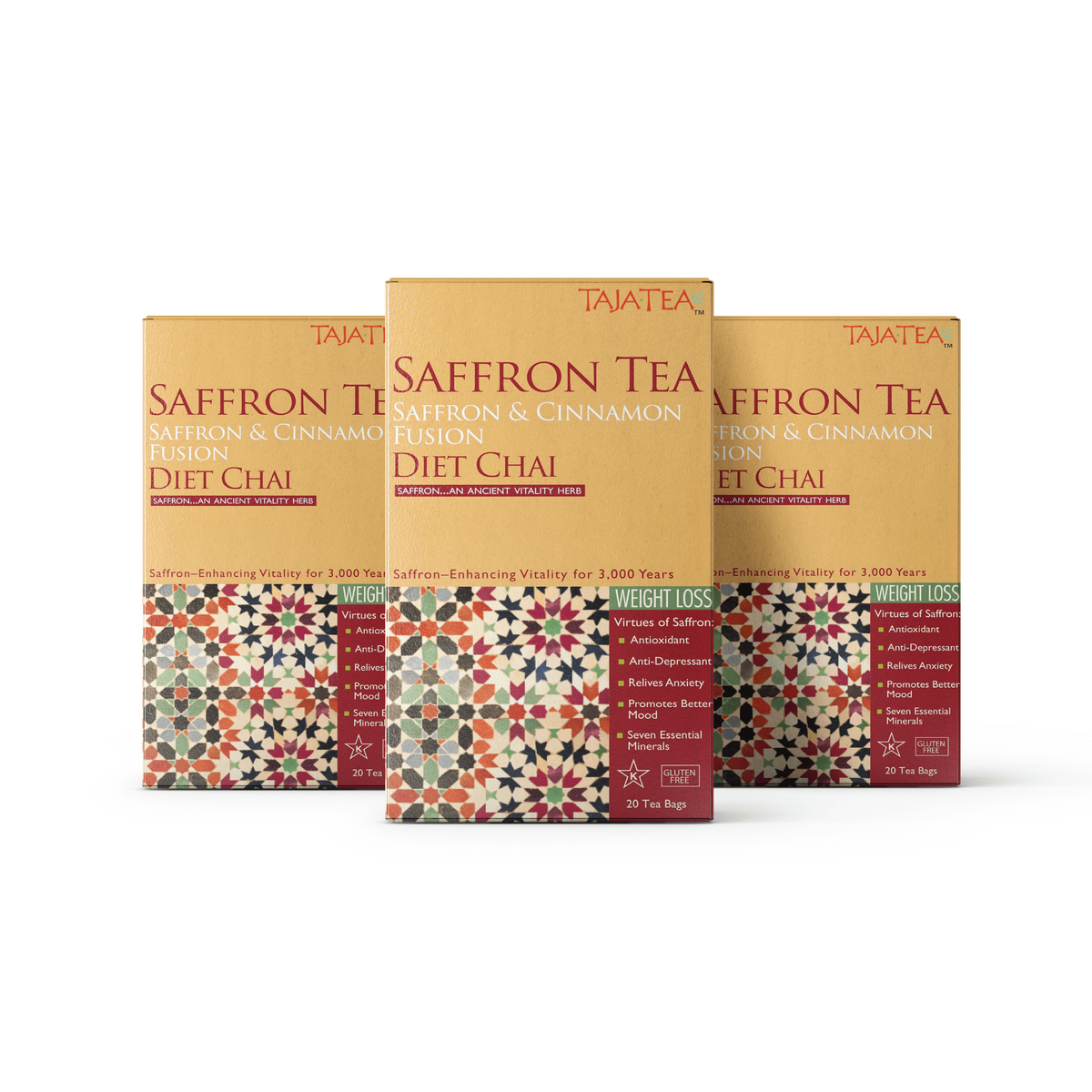 Saffron & Cinnamon Fusion Diet Chai [Pack of 3]