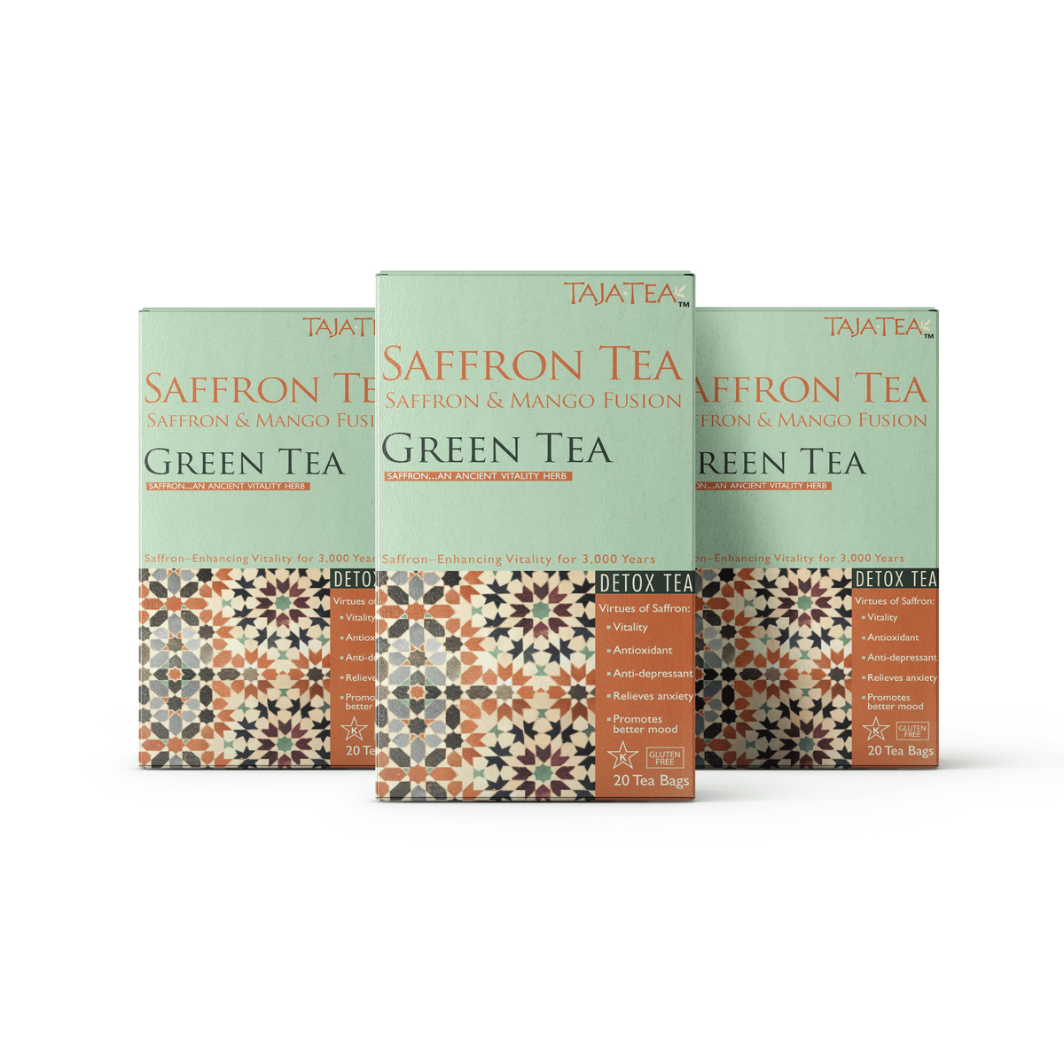 Saffron & Mango Fusion Green Tea [Pack of 3]