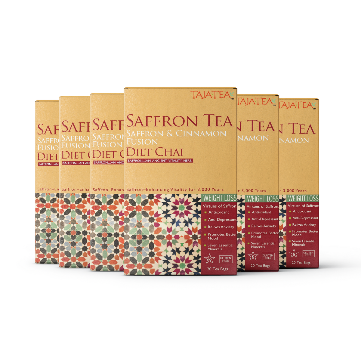 Saffron & Cinnamon Fusion Diet Chai [Pack of 6]
