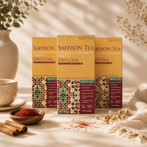 Saffron & Cinnamon Fusion Diet Chai [Pack of 3]