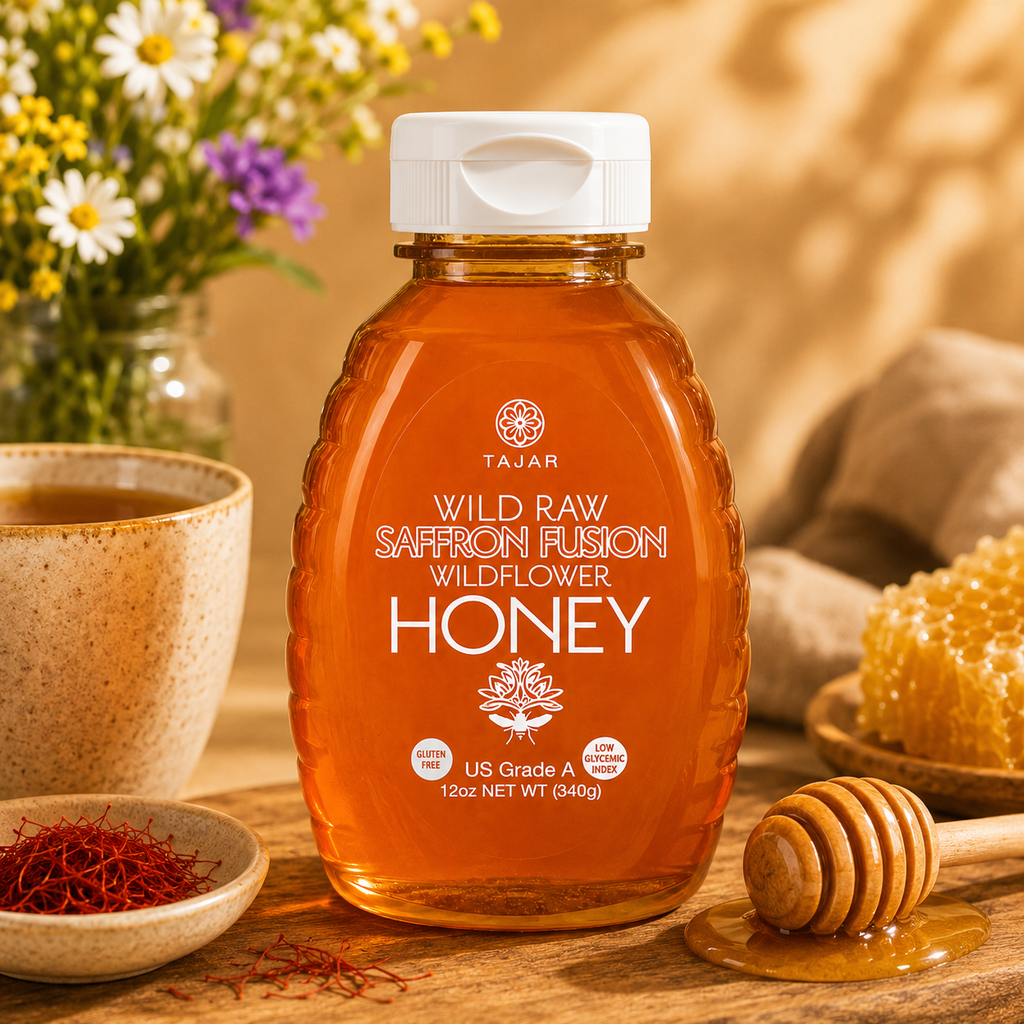 Wild Raw Saffron Fusion Wildflower Honey 12oz