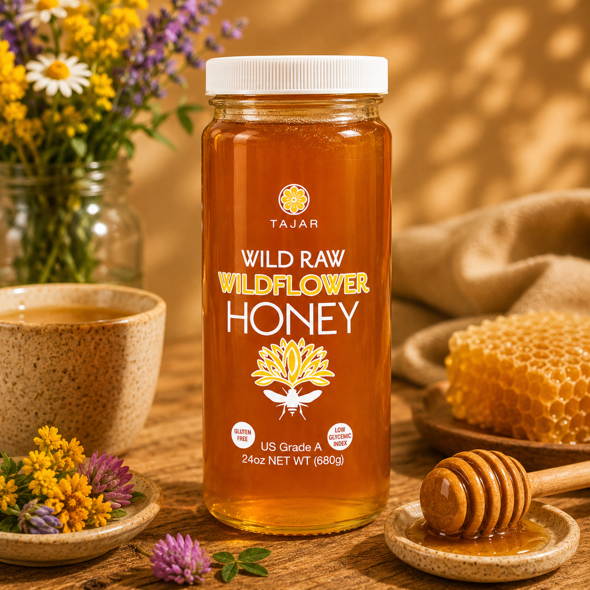 Wild Raw Wildflower Honey 24oz