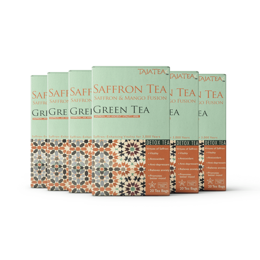 Saffron & Mango Fusion Green Tea [Pack of 6]